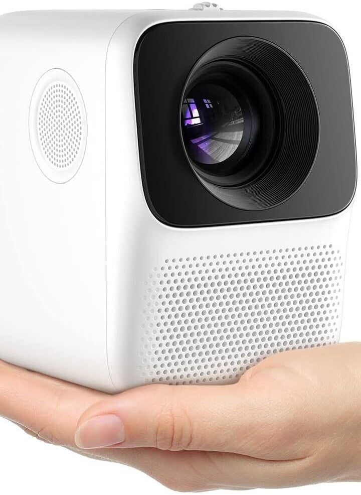 Generic - Portable Smart TV Projector for Bedroom Wall, 150 ANSI Lumen, Native 1080p HD, Android OS with Build-in APP & Speaker, Connect iPhone/Android Phone with 2.4G WIFI/Bluetooth/HDMI- L2 (Black & White) - Image 1
