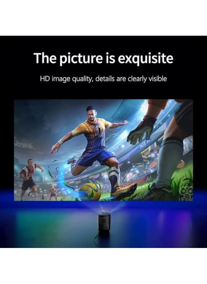 Generic - Portable Smart TV Projector for Bedroom Wall, 150 ANSI Lumen, Native 1080p HD, Android OS with Build-in APP & Speaker, Connect iPhone/Android Phone with 2.4G WIFI/Bluetooth/HDMI- L2 (Black & White) - Image 1