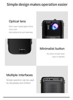 Generic Portable Smart TV Projector for Bedroom Wall, 150 ANSI Lumen, Native 1080p HD, Android OS with Build-in APP & Speaker, Connect iPhone/Android Phone with 2.4G WIFI/Bluetooth/HDMI- L2 (Black & White)  - Image 3