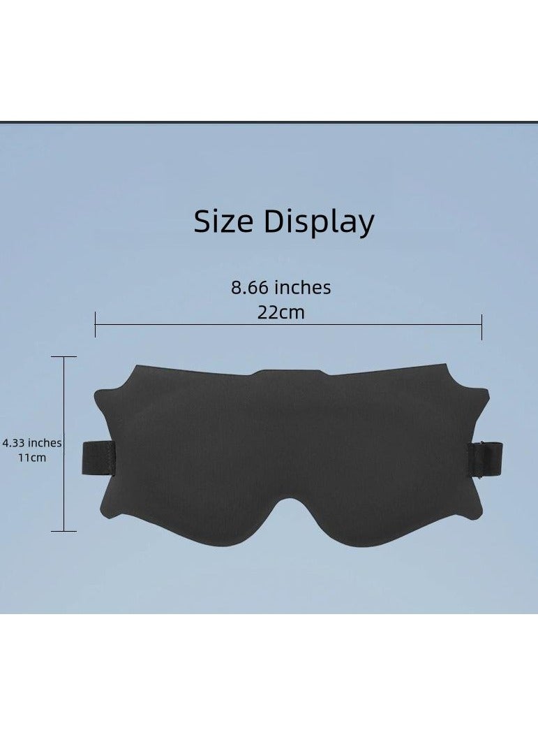 Sleep Eye Mask for Men and Women - Upgraded Blackout 3D Eye Mask for Calm Sleep | 100% Blackout Nose Bridge Design | Soft and Comfortable Eyeshadow Cover for Travel, Yoga, Napping - Black - Image 5