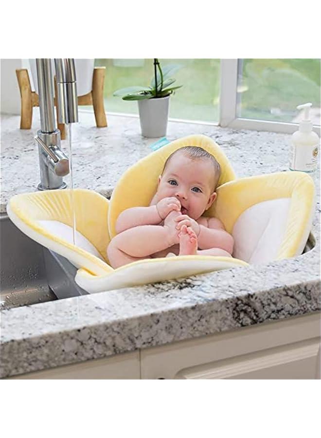 Baby Bath Pad, Comfort Flower Bathtub Mat, Sink Bathtub,The Original Washer-Safe Flower Seat for Newborns (yellow) - Image 5