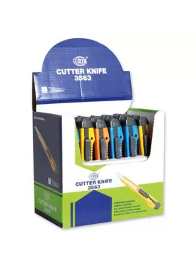 FIS Cutters, Pack of 24 pieces, 9mm Size, Assorted Colors