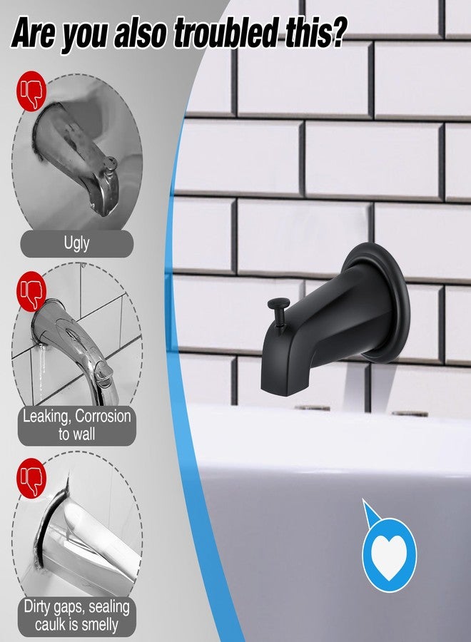 Dreyoo Metal Tub Spout Cover Ring, Bathtub Spout Trim Plate Ring with 1 Pcs Foam Gasket, 1-1/2 Inch ID and 3-5/8 Inch OD(Black) - Image 4