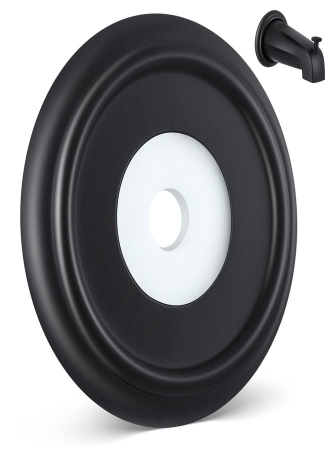 Dreyoo Metal Tub Spout Cover Ring, Bathtub Spout Trim Plate Ring with 1 Pcs Foam Gasket, 1-1/2 Inch ID and 3-5/8 Inch OD(Black) - Image 1