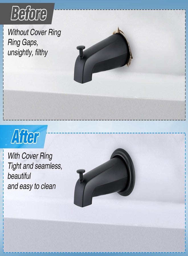Dreyoo Metal Tub Spout Cover Ring, Bathtub Spout Trim Plate Ring with 1 Pcs Foam Gasket, 1-1/2 Inch ID and 3-5/8 Inch OD(Black) - Image 5