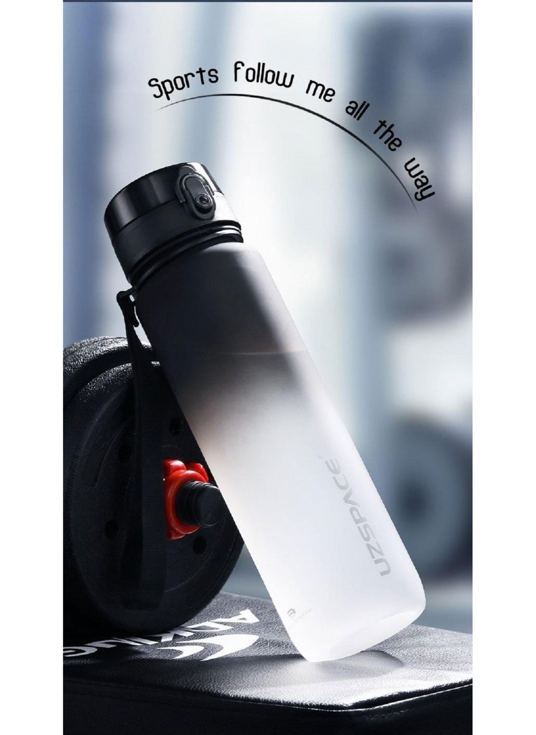 UZSPACE Fiftyfifty 1000ML Large Size Double Color Softtouch Ff Collection Tritan Water Bottle  - Image 3
