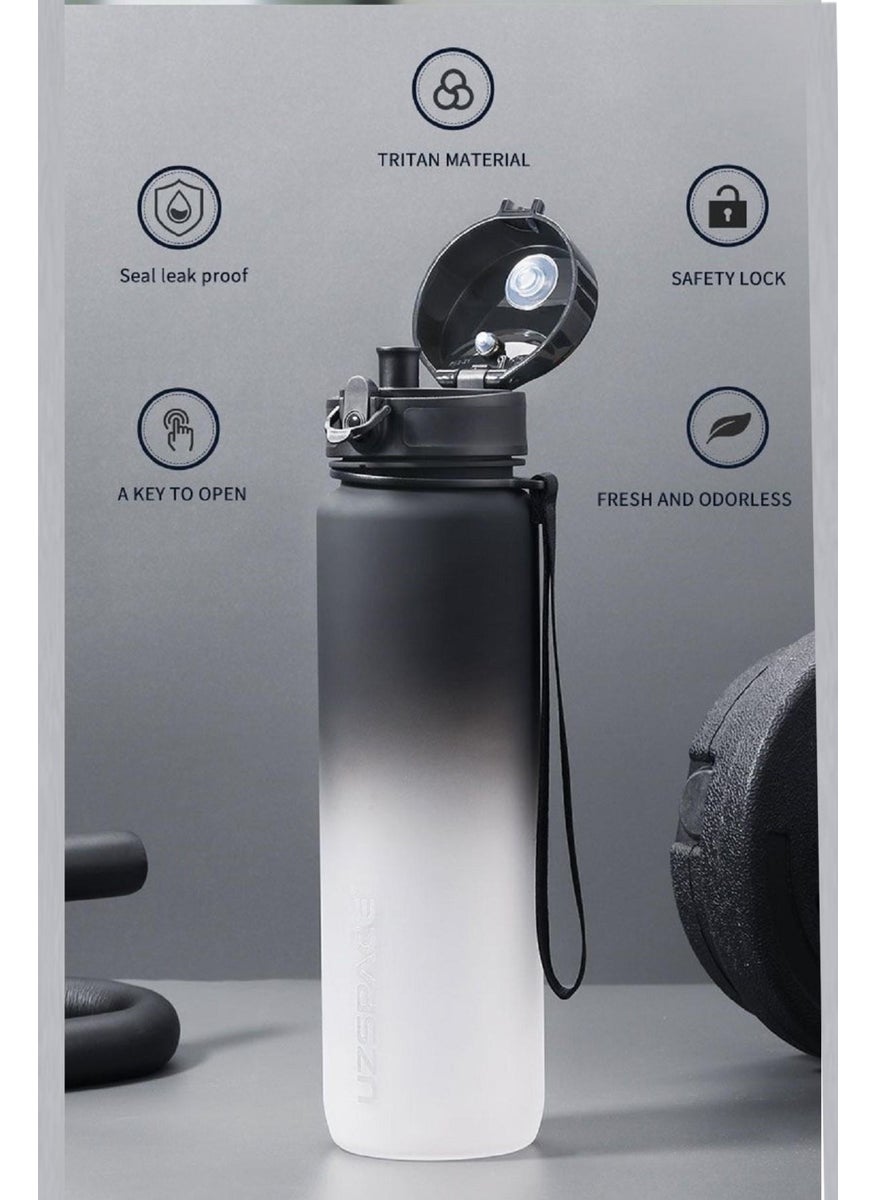 UZSPACE Fiftyfifty 1000ML Large Size Double Color Softtouch Ff Collection Tritan Water Bottle  - Image 2