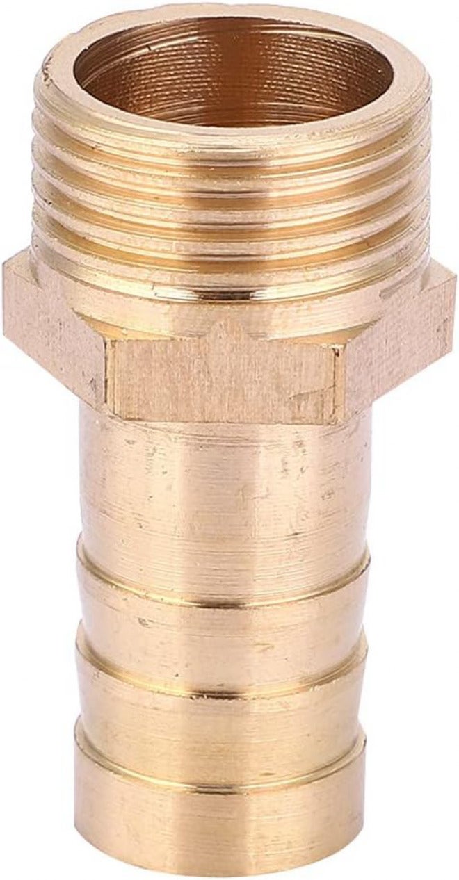Brass Barb Connector G3 / 8 Male Thread Pipe Fitting 5pcs, Durable, Compact Size - High Pressure Resistance, Easy Installation, Ideal for Gas and Liquid Use (12MM) - Image 1