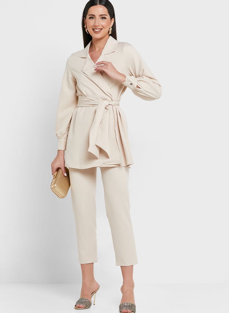 Khizana Belted Jacket & Pant Set  - Image 1