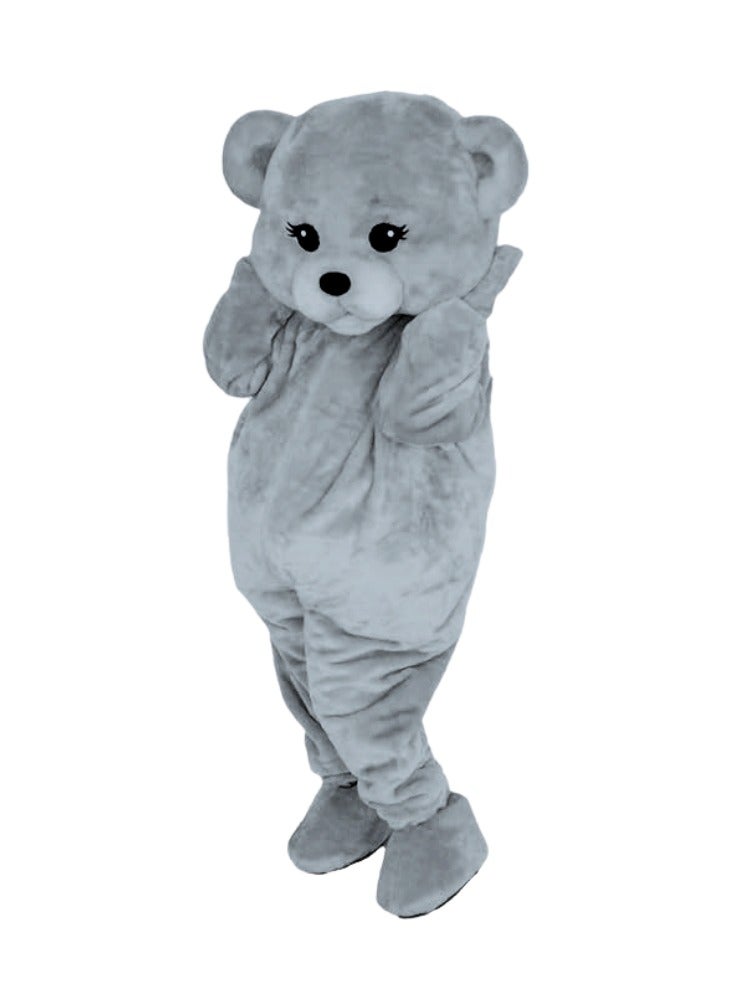 Carnival Mascot Carnival Mascot Bear Toptyzhka Costume, Full Body Adult Size Bear Mascot, 1 Size For All Handmade From Premium Quality Materials, Mascot Uniforms Perfect for Kids, Halloween, & Parties, Grey  - Image 1