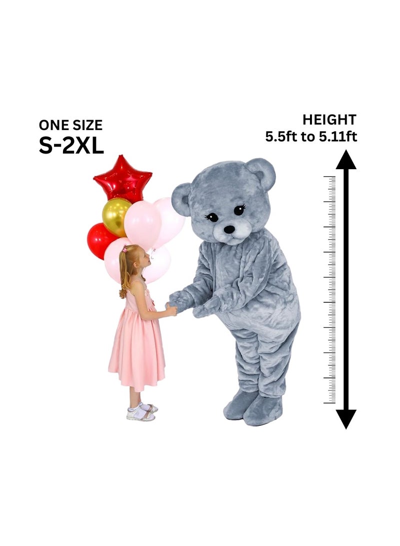 Carnival Mascot Carnival Mascot Bear Toptyzhka Costume, Full Body Adult Size Bear Mascot, 1 Size For All Handmade From Premium Quality Materials, Mascot Uniforms Perfect for Kids, Halloween, & Parties, Grey  - Image 2