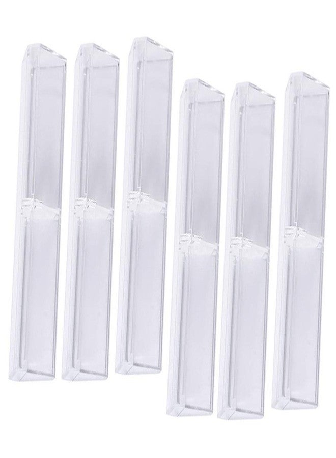 luzen 6Pcs Acrylic Ballpoint Pen Case Holder Gift Box Empty Single Pen Display Storage Case Tube Pens Containers for School Business Office Supplies (Clear, Triangle) - Image 1