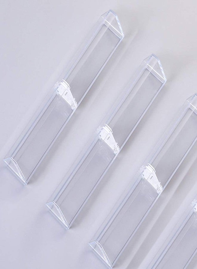 luzen 6Pcs Acrylic Ballpoint Pen Case Holder Gift Box Empty Single Pen Display Storage Case Tube Pens Containers for School Business Office Supplies (Clear, Triangle) - Image 4