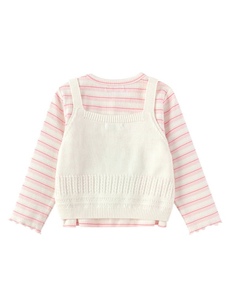 بالابالا بلوزة بأكمام طويلة مع توب محبوك علوي للبنات - Image 2