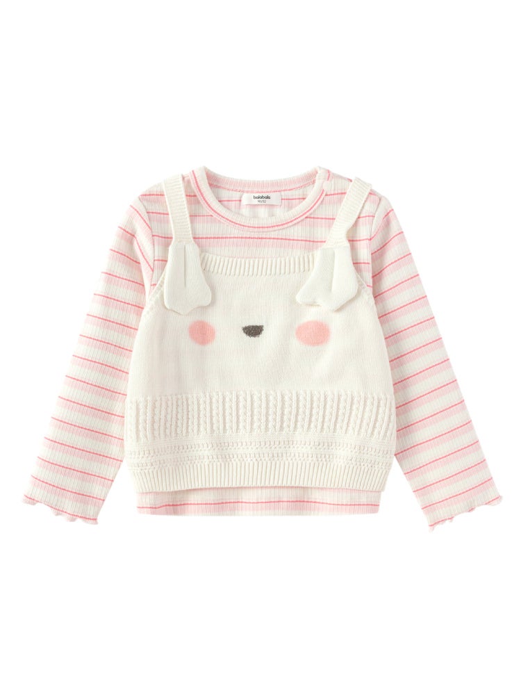 بالابالا بلوزة بأكمام طويلة مع توب محبوك علوي للبنات - Image 1