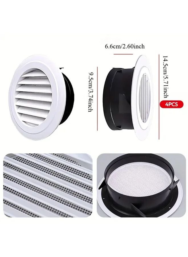 4Pcs 100mm Round Air Vent Grille Cover Ducting Extract Valve Ventilation Accessories - Image 4