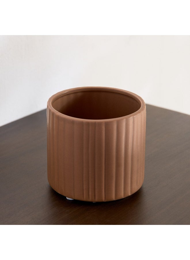 Home Box Vesus Dolomite Ribbed Plant Pot - 10.5x10.5x9.5 cm  - Image 2