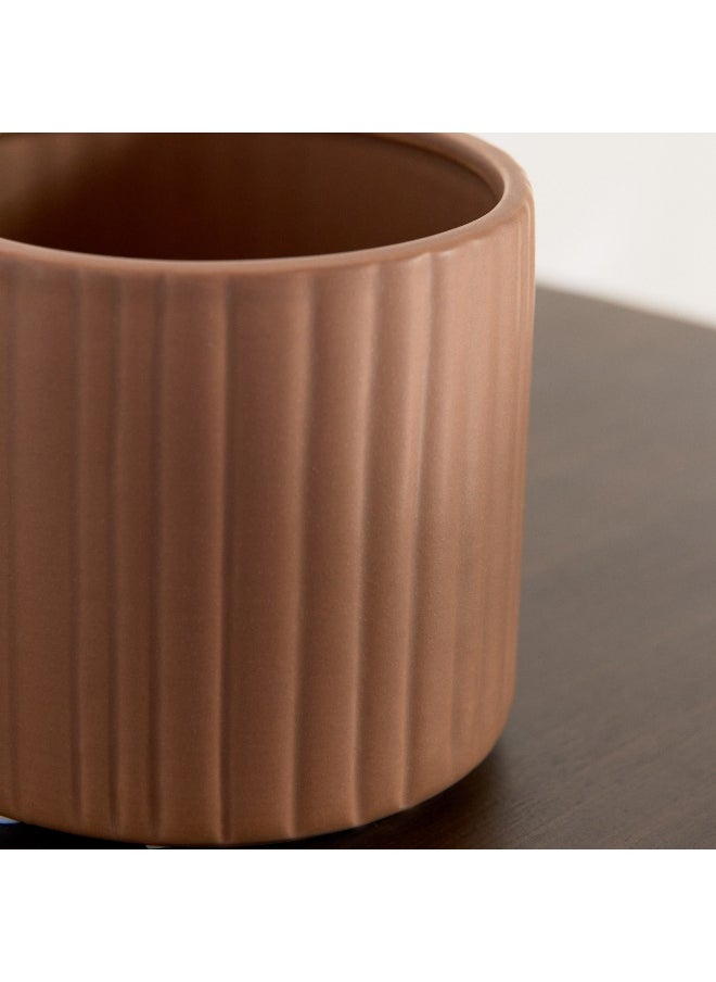 Home Box Vesus Dolomite Ribbed Plant Pot - 10.5x10.5x9.5 cm  - Image 3