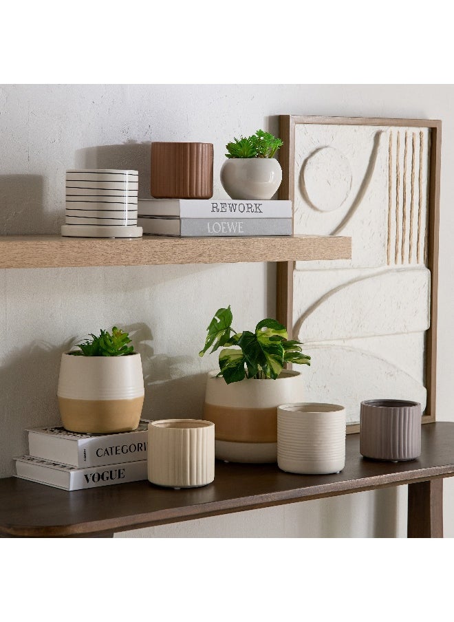 Home Box Vesus Dolomite Ribbed Plant Pot - 10.5x10.5x9.5 cm  - Image 4