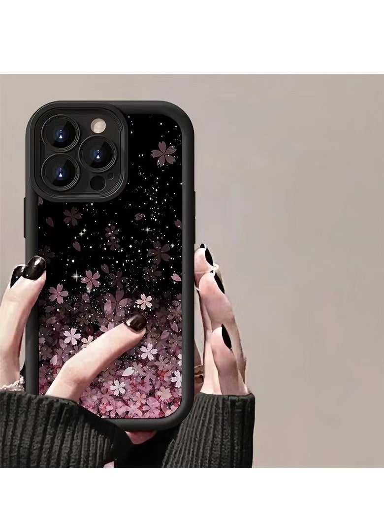 Black Starlight Sakura Matte Case for iPhone 16 Pro – Shockproof, Anti-Scratch, Anti-Drop - Image 2