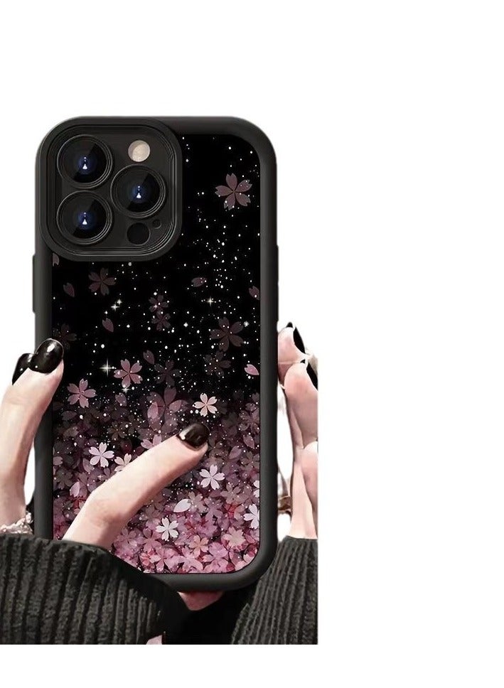 Black Starlight Sakura Matte Case for iPhone 16 Pro – Shockproof, Anti-Scratch, Anti-Drop - Image 3