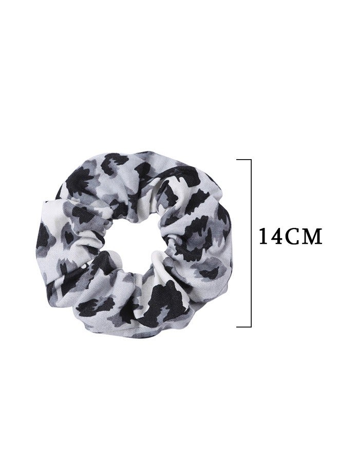 4 Pcs Leopard Print Hair Scrunchies Hair Ties, Cotton Elastic Hair Band, Scrunchies Hair Ties for Women (Brown+Black) - Image 2