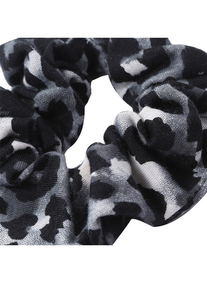 4 Pcs Leopard Print Hair Scrunchies Hair Ties, Cotton Elastic Hair Band, Scrunchies Hair Ties for Women (Brown+Black) - Image 3