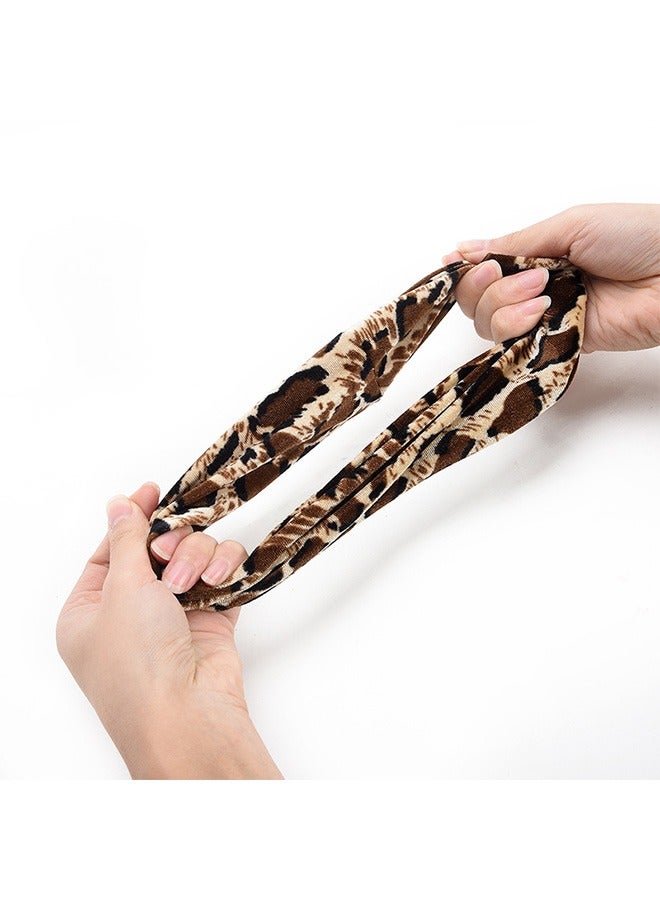 4 Pcs Leopard Print Hair Scrunchies Hair Ties, Cotton Elastic Hair Band, Scrunchies Hair Ties for Women (Brown+Black) - Image 4