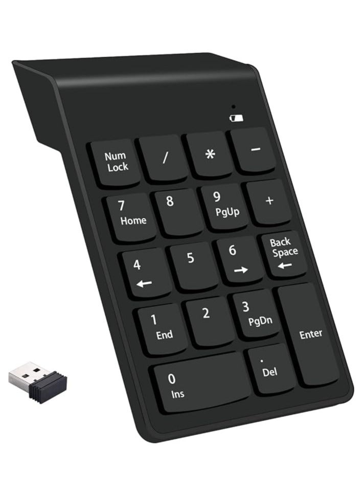 Green Tiger Wireless Silent Number Pad Portable Numeric Keypad Keyboard with Mini USB Receiver for Laptop Notebook, Desktop PC Computer, Compatible with Windows, 10 Million Keystrokes Life，10M Use Distance - Image 1