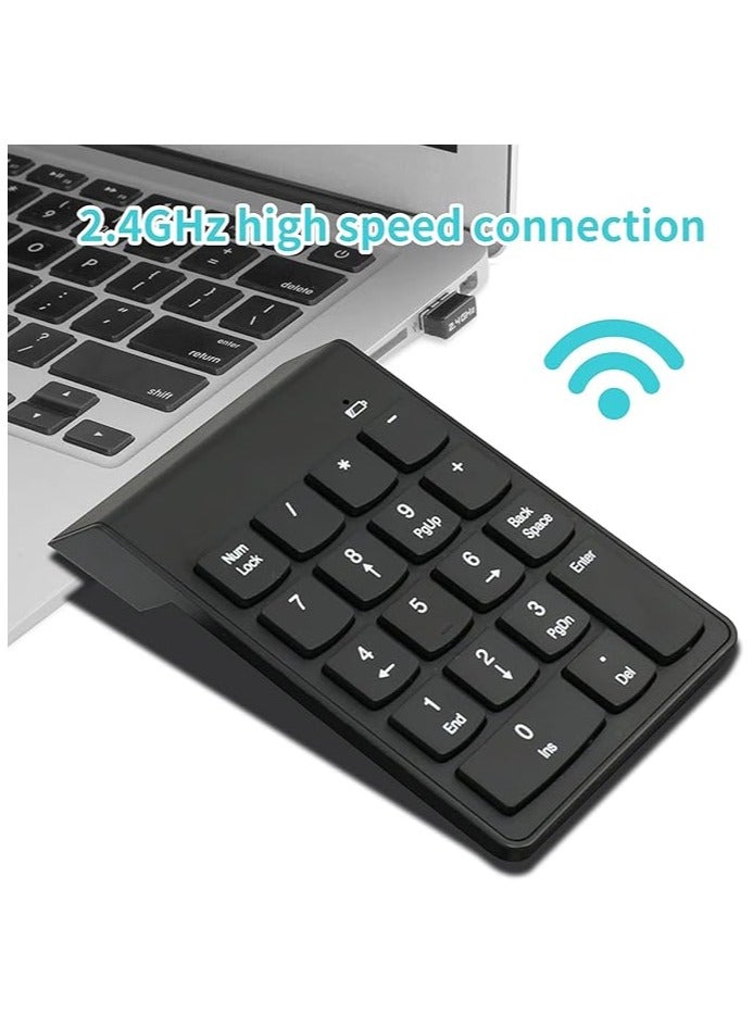 Green Tiger Wireless Silent Number Pad Portable Numeric Keypad Keyboard with Mini USB Receiver for Laptop Notebook, Desktop PC Computer, Compatible with Windows, 10 Million Keystrokes Life，10M Use Distance - Image 4