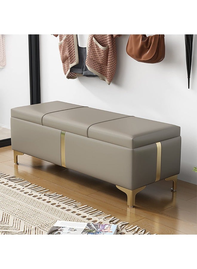 Generic Storage Bench with Metal Legs Ottoman Upholstered Bench Perfect for End of Bed Seating And Storage in Bedroom, Living Room, And Entryway(1.5m) - Image 1