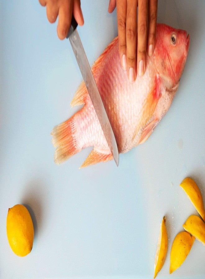 Thirteen Chefs Commercial Blue Cutting Board - 20 x 15 Extra Large for Fish, Seafood and Shellfish, 1/2" Thick HDPE Plastic NSF Approved for Restaurants - Image 4