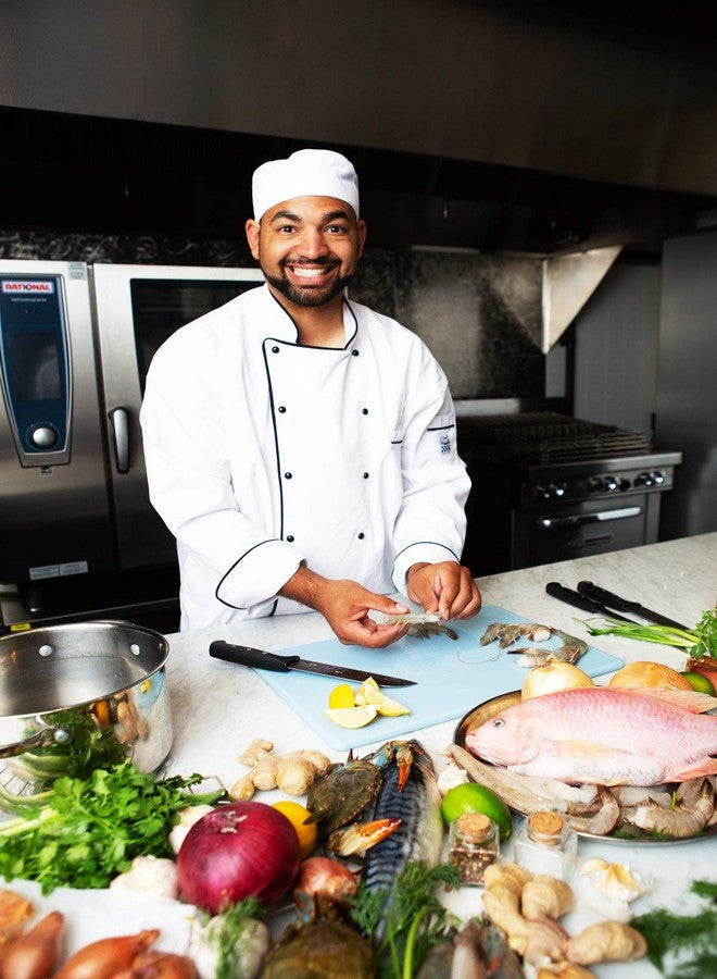 Thirteen Chefs Commercial Blue Cutting Board - 20 x 15 Extra Large for Fish, Seafood and Shellfish, 1/2" Thick HDPE Plastic NSF Approved for Restaurants - Image 2