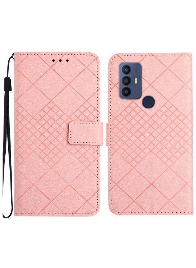 Case For TCL 30 SE / 30E / 306 / 305 Rhombic Grid Texture Leather Phone Case