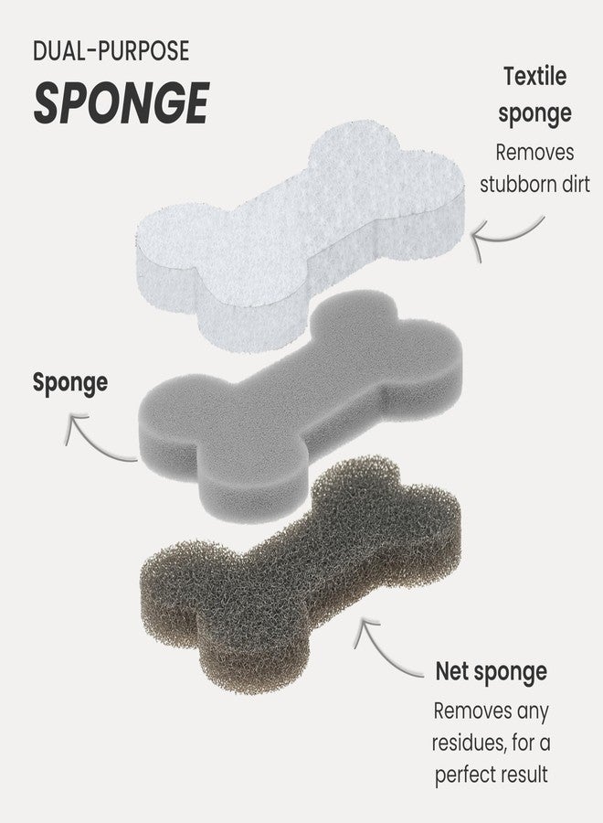 Vigar Pets Club Scrubber Sponge - Set of 4 Bone-Shaped Pet Bowl Cleaning Scrubber - Dish Sponges for Washing Pet Bowl - Non Scratch and Reusable, Gray - Image 3