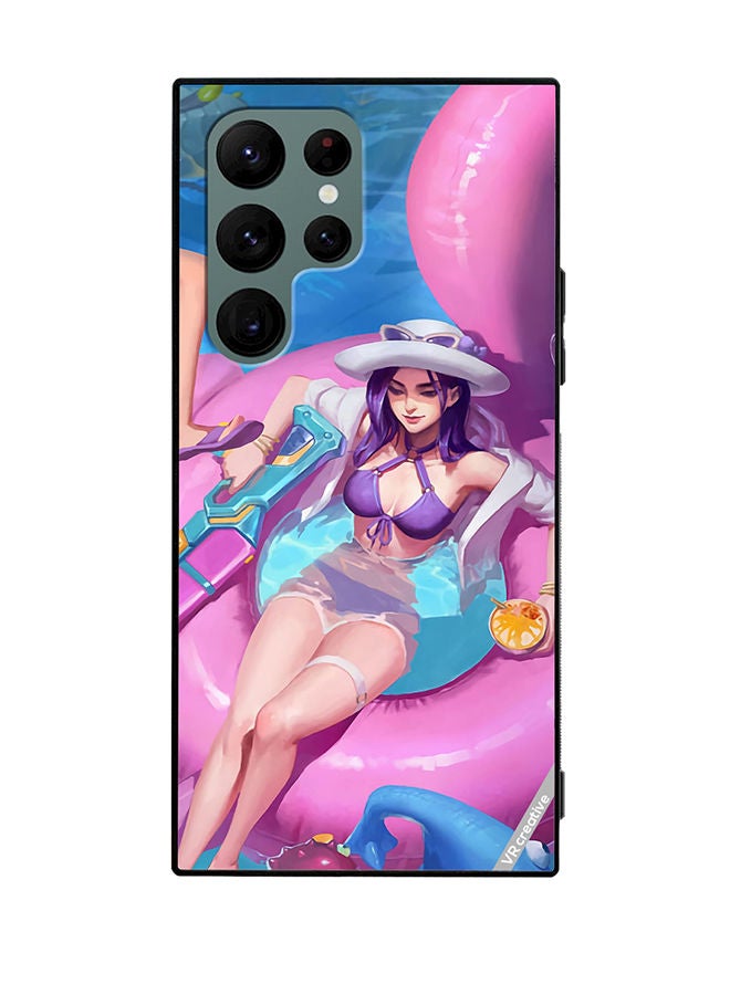 VR CREATIVE Protective Case Cover For Samsung Galaxy S22 Ultra 5G Caitlyn Poolparty League Of Legends, Design Multicolour - Image 1