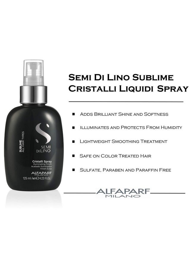 ALFAPARF MILANO Alfaparf Milano Semi Di Lino Sublime Cristalli Smoothing Finishing Hair Spray - Dry Hair Treatment to Detangle & Add Shine - Smoothing Serum with Flax Seed Oil & Vitamin E - Vegan (4.23 oz / 125 ml)  - Image 2