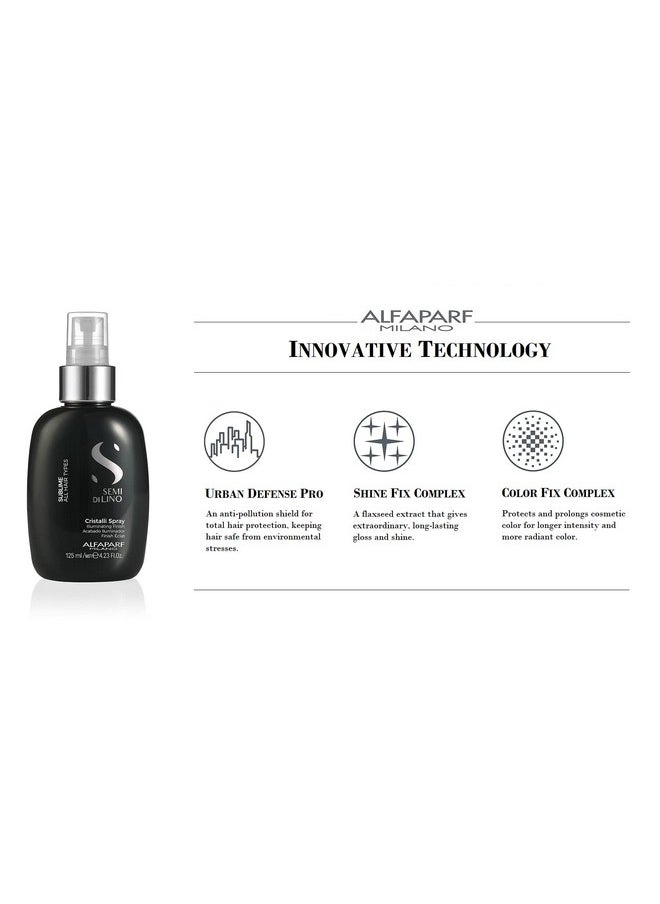ALFAPARF MILANO Alfaparf Milano Semi Di Lino Sublime Cristalli Smoothing Finishing Hair Spray - Dry Hair Treatment to Detangle & Add Shine - Smoothing Serum with Flax Seed Oil & Vitamin E - Vegan (4.23 oz / 125 ml)  - Image 3
