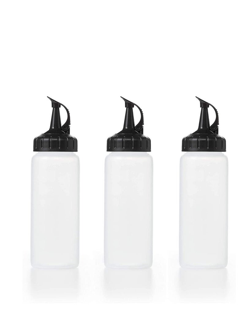 SYOSI Squeeze Bottles, Plastic, Wide Mouth with Caps, Clear, Plastic Squeeze Squirt Condiment Bottles with Twist On Cap Lids - Perfect for Condiments, Oil, Icing, Liquids  - Image 1
