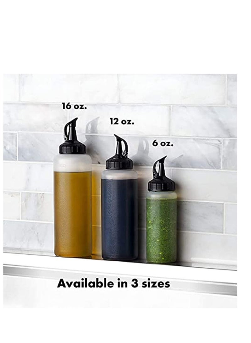 SYOSI Squeeze Bottles, Plastic, Wide Mouth with Caps, Clear, Plastic Squeeze Squirt Condiment Bottles with Twist On Cap Lids - Perfect for Condiments, Oil, Icing, Liquids  - Image 4