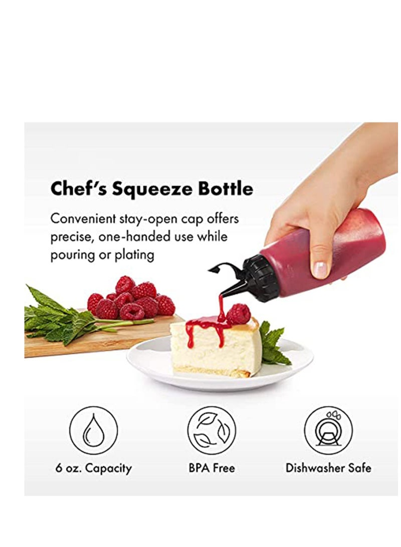 SYOSI Squeeze Bottles, Plastic, Wide Mouth with Caps, Clear, Plastic Squeeze Squirt Condiment Bottles with Twist On Cap Lids - Perfect for Condiments, Oil, Icing, Liquids  - Image 3