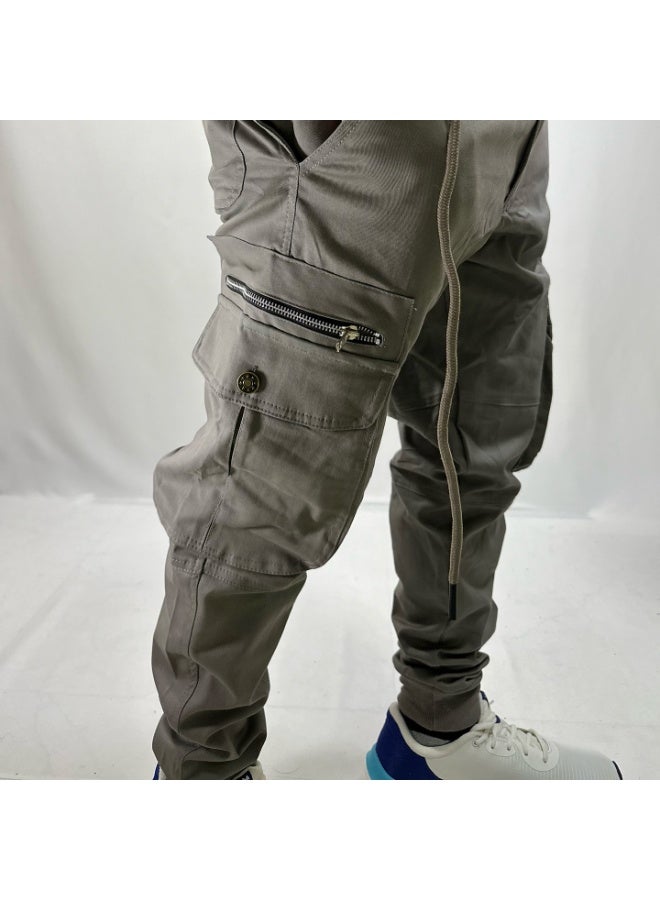 TJ's Originals PREMIUM GREY CARGO PANTS - Image 1