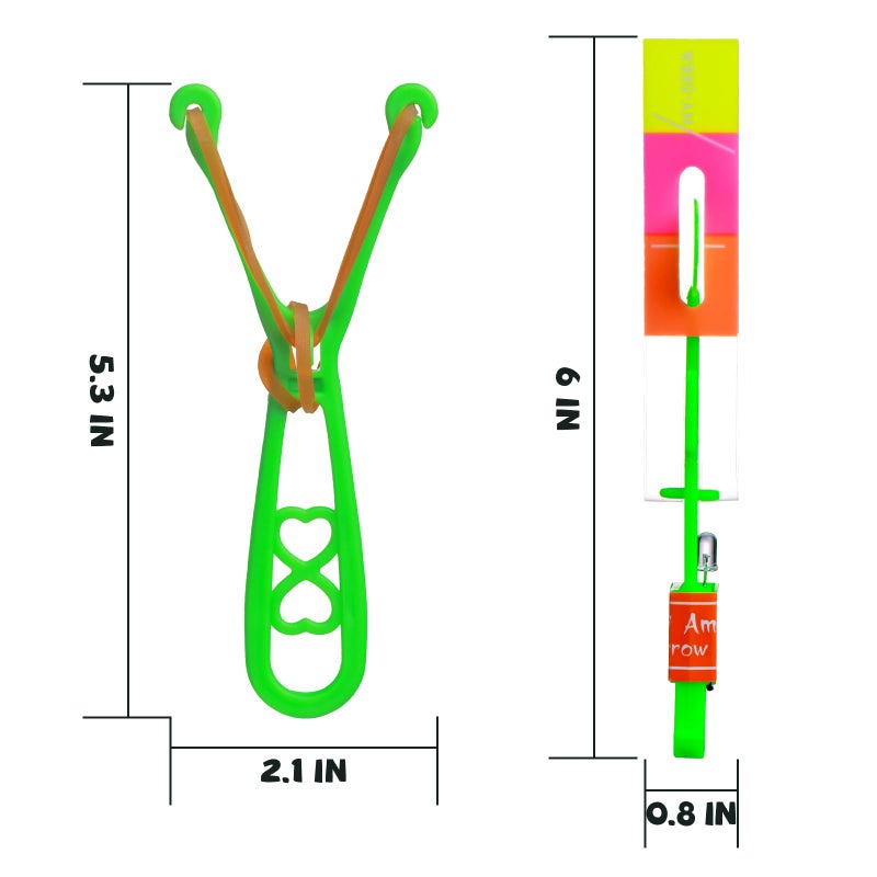 SCIONE 24 Sets LED Flying Set, 24 Slingshot+24 Glow Helicopter-48 Pcs, Flying Toy Outdoor Toys Glow in The Dark Party Supplies Party Favors for Kids 8-12,4-8 - Image 3