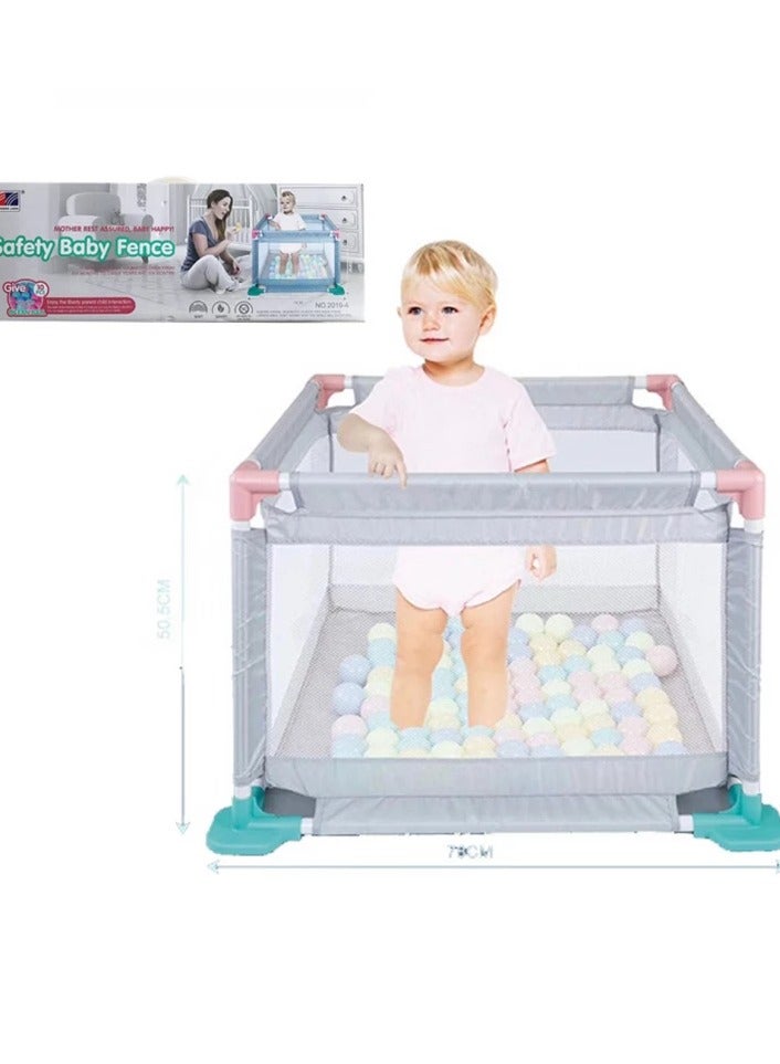 Folding Baby Outdoor and Indoor Fence Kids Ball Pool Play Yard Toy Safety Plastic Baby Fence with 10PCS Balls Foldable Toy Fence - Image 1