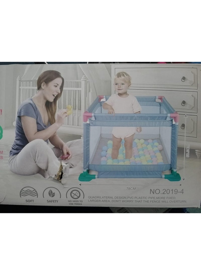 Folding Baby Outdoor and Indoor Fence Kids Ball Pool Play Yard Toy Safety Plastic Baby Fence with 10PCS Balls Foldable Toy Fence - Image 2