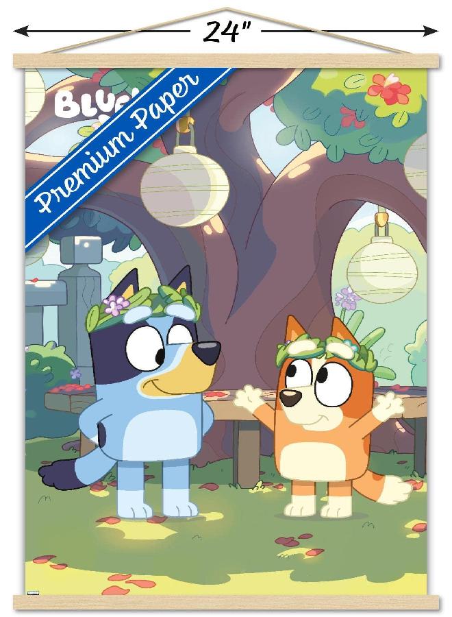 Trends International Bluey-Duo Wall Poster with Magnetic Frame, 22.375" x 34", Premium Print and Beechwood Hanger Bundle - Image 3