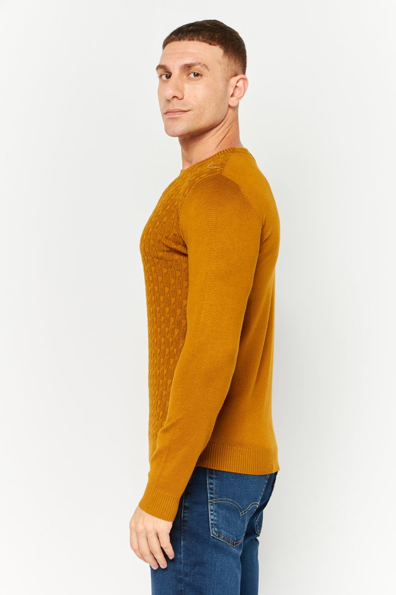 Sorbino سويت شيرت رجالي بأكمام طويلة وياقة دائرية، بني - Image 3