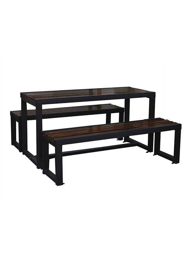 Oasis Casual Outdoor Garden Wooden Table and Bench Seat Set 150 cm  - Image 1