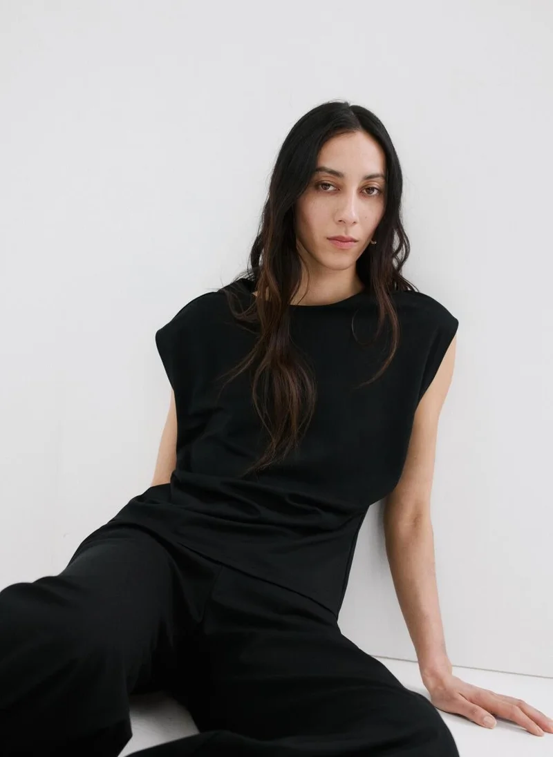 MANGO  T-shirt with gathered details for Women | Best Price UAE