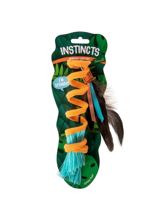 SmartyKat SmartyKat Instincts Crazy Coil Spring Fringe Cat Toy - Orange, One Size  - Image 2